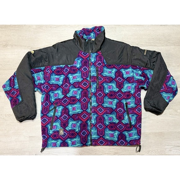 Descente Other - Vintage Descente Anorak Aztec Fleece Jacket Mens Size XL Ski Gorpcore Gear 90's